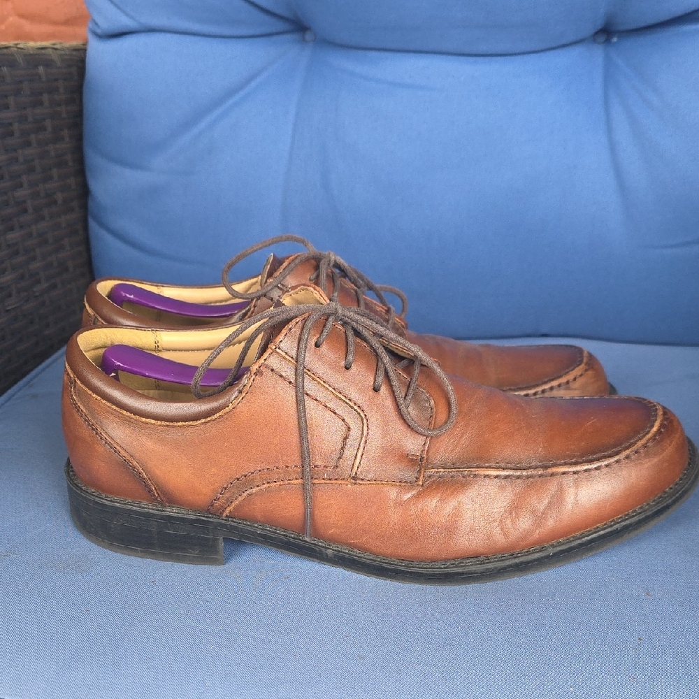 CHAPS Brown Leather Oxford Dress Shoes Men’s 10.5M Classic Lace‑Up